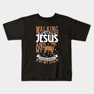 Jesus and dog - Rhodesian Ridgeback Kids T-Shirt